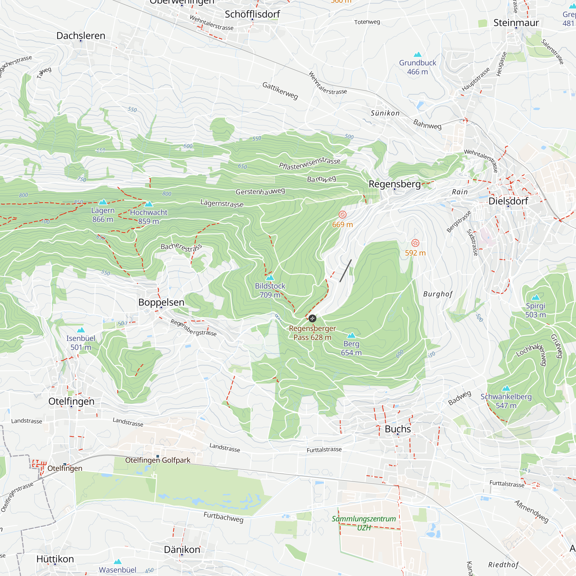 Waldhütte Regensberg map