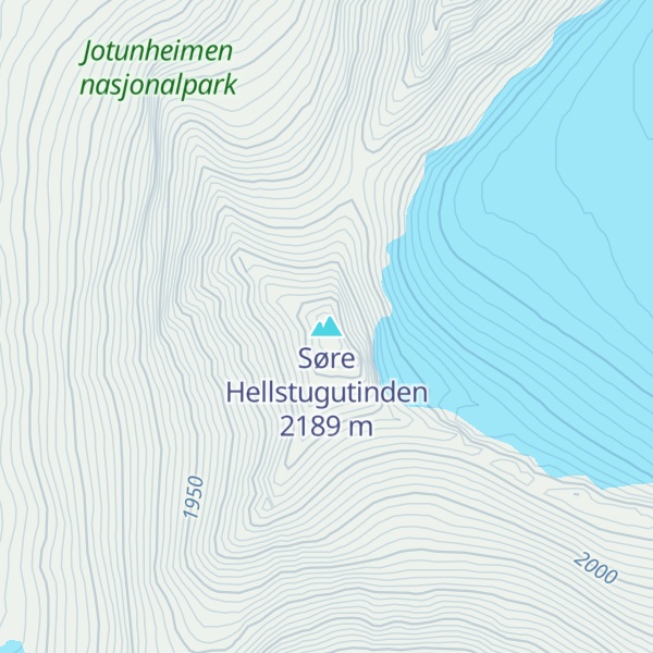 Map of Søre Hellstugutinden