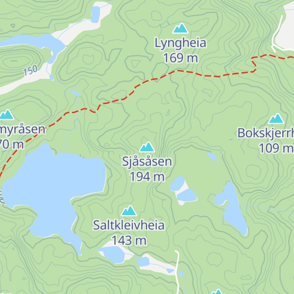 Map of Sjåsåsen