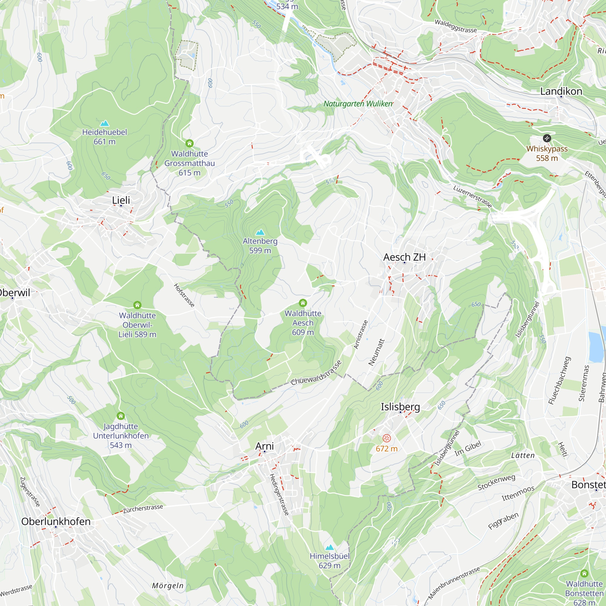 Waldhütte Aesch map