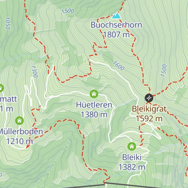 Map of Hüetleren