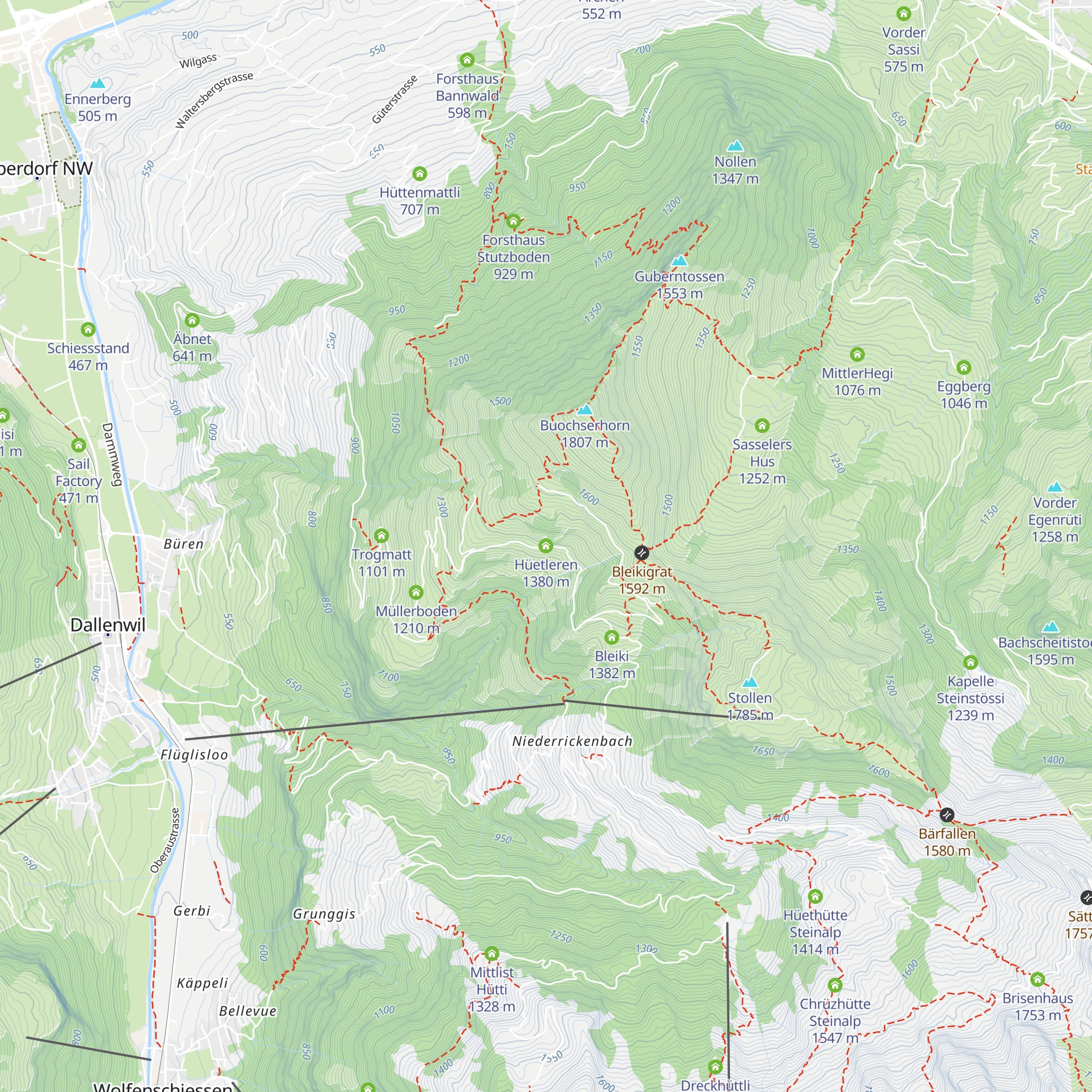 Hüetleren map