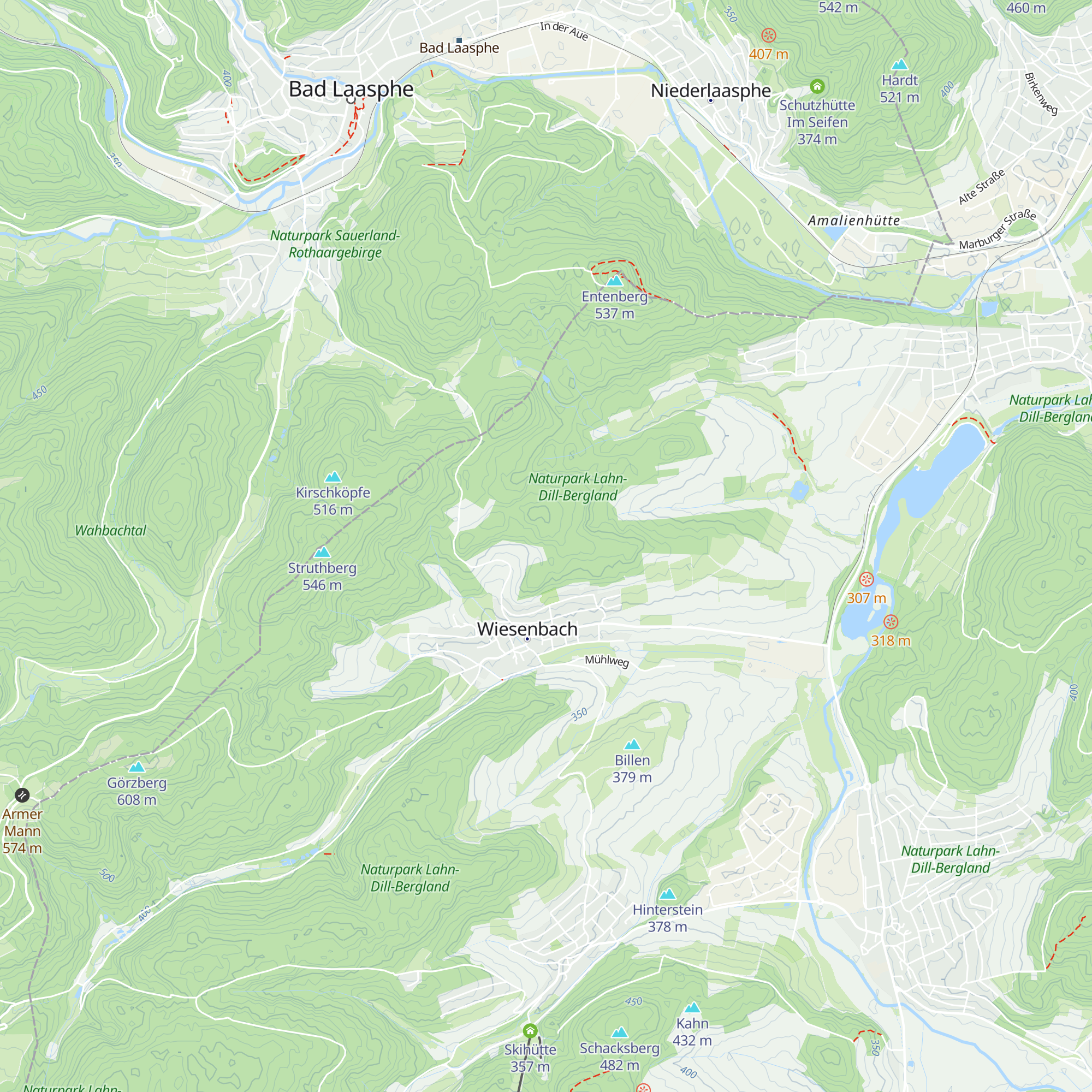 Schutzhütte Wiesenbach map