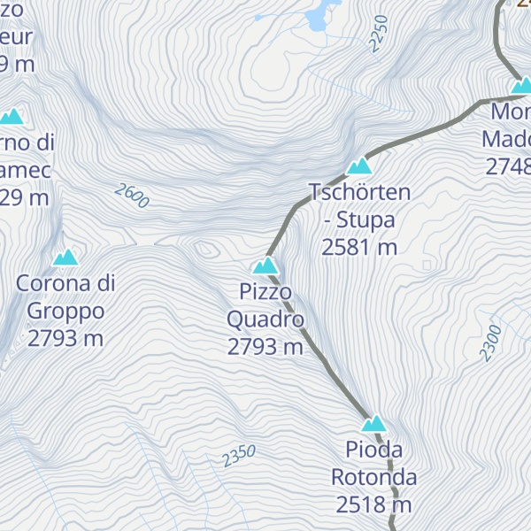 Map of Pizzo Quadro