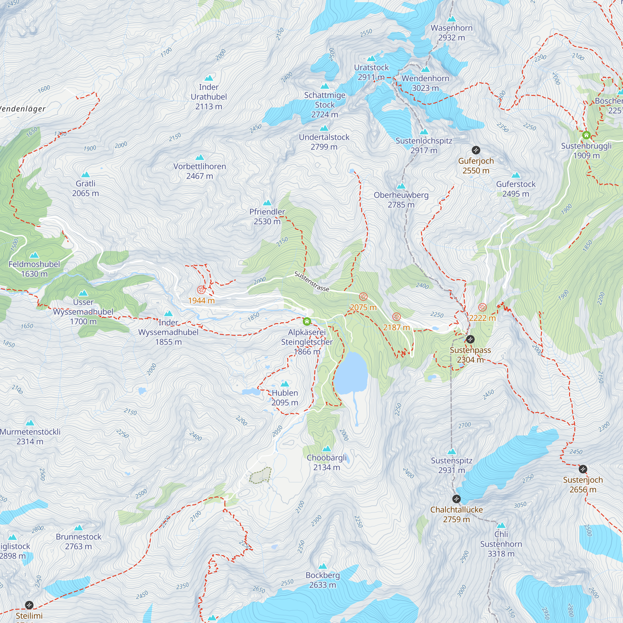 Steingletscher map