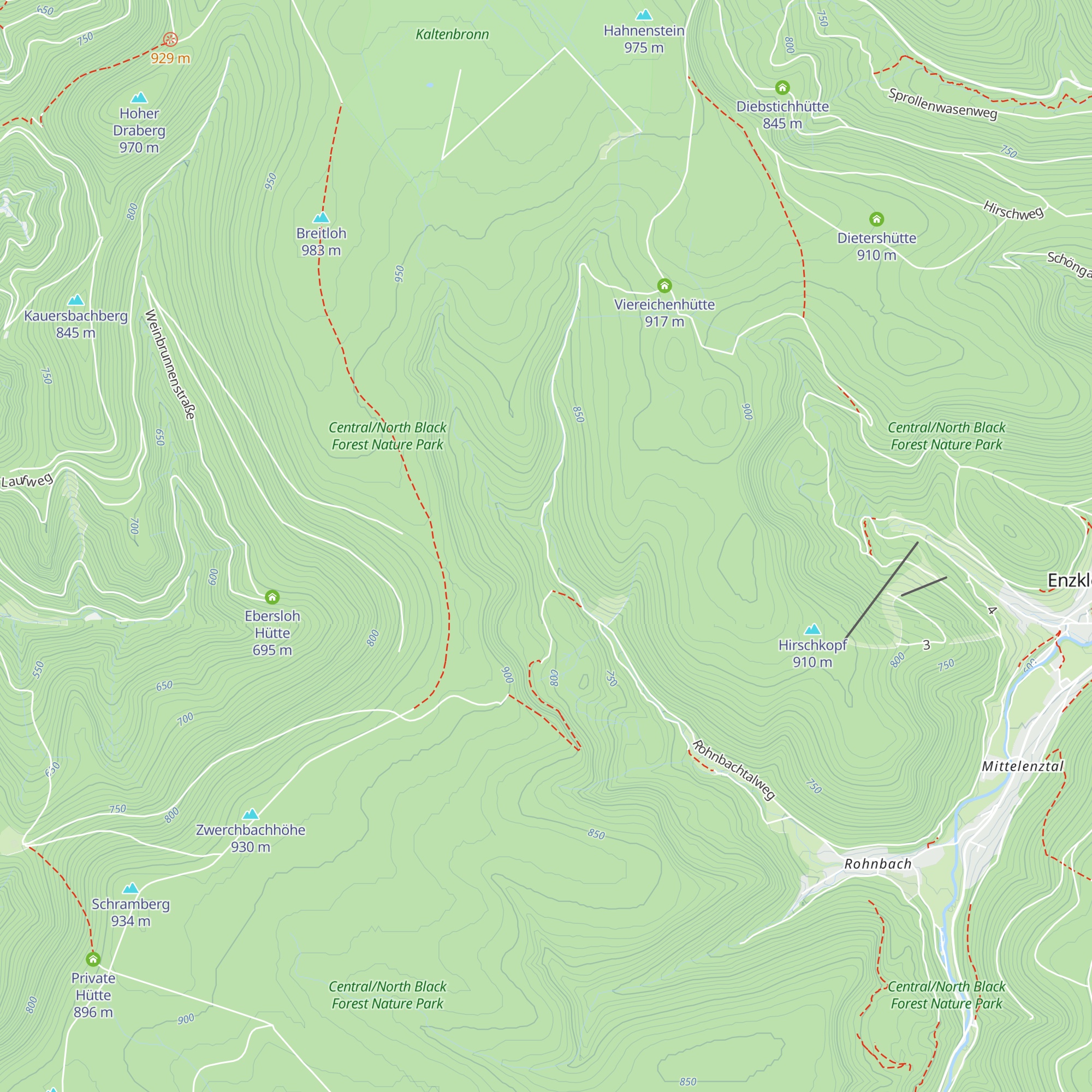 Hirschbrunnenhütte map