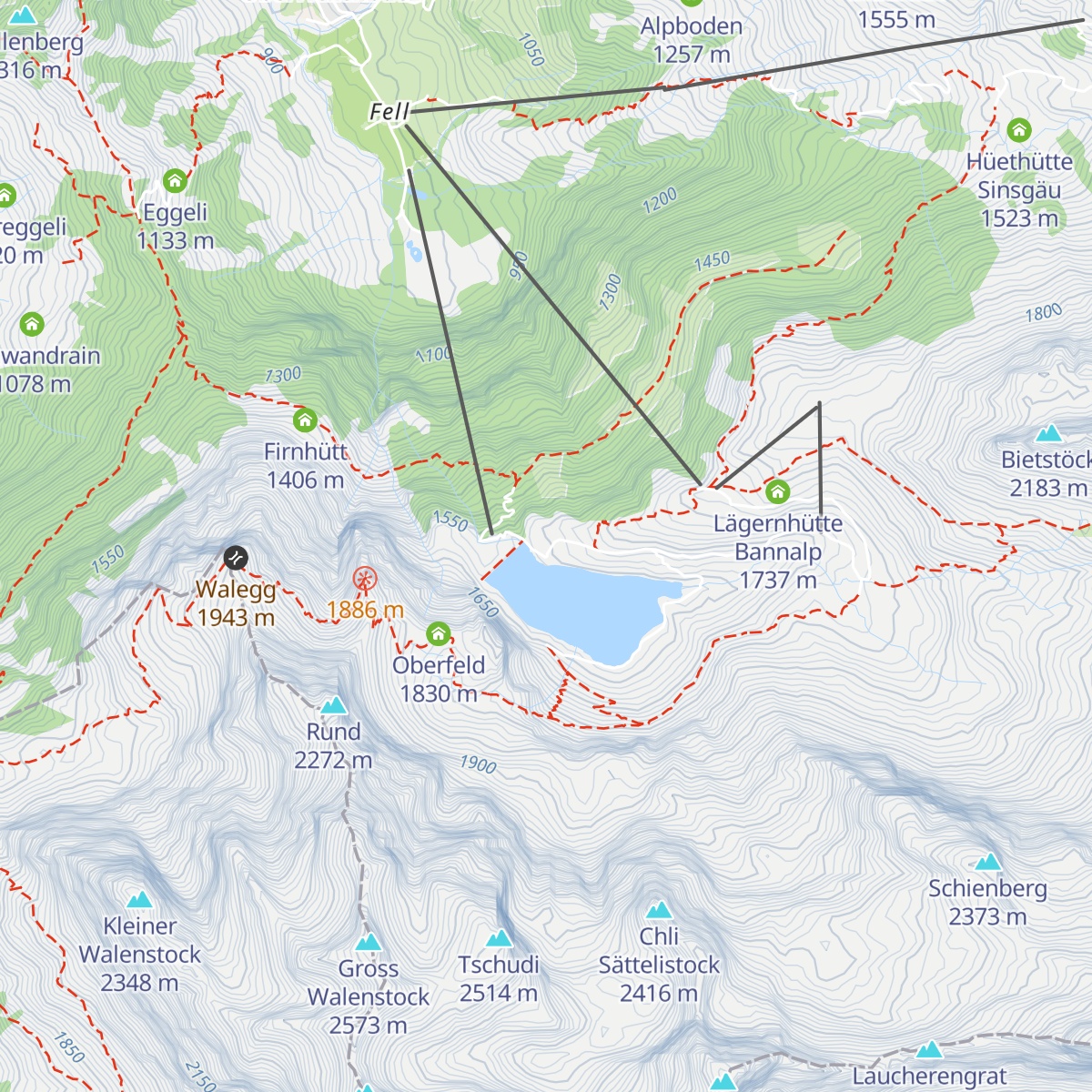 Berggasthaus Bannalpsee map