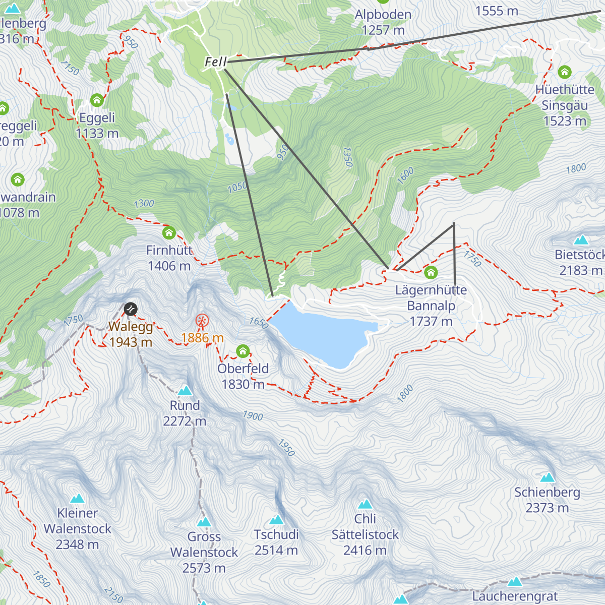 Berggasthaus Bannalpsee map