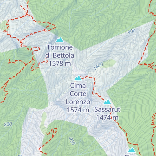Map of Cima Corte Lorenzo