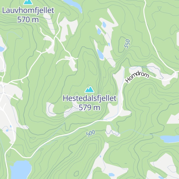 Map of Hestedalsfjellet