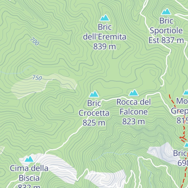 Map of Bric Crocetta