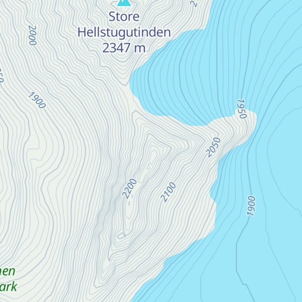 Map of Nestsøre Hellstugutinden