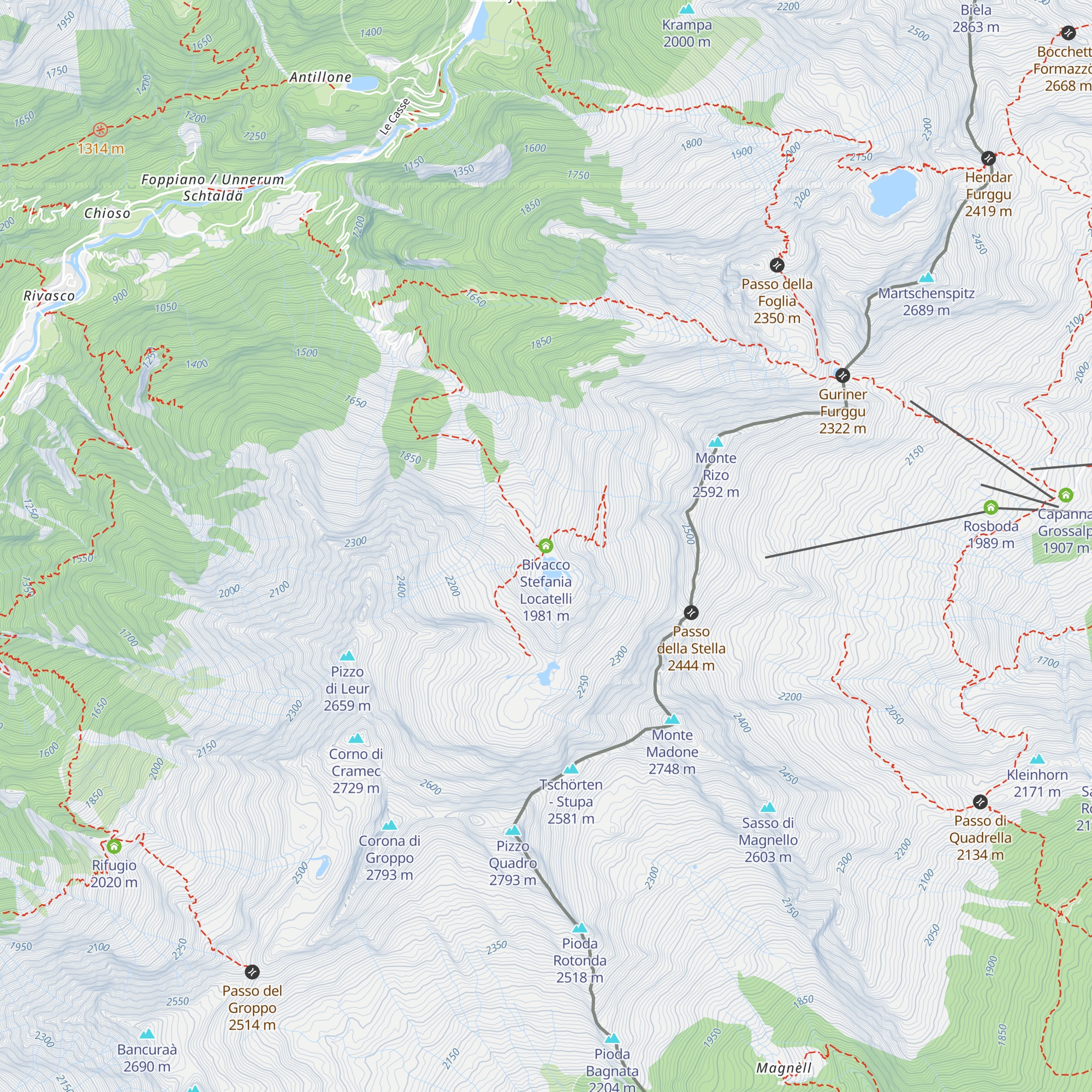Bivacco Stefania Locatelli map