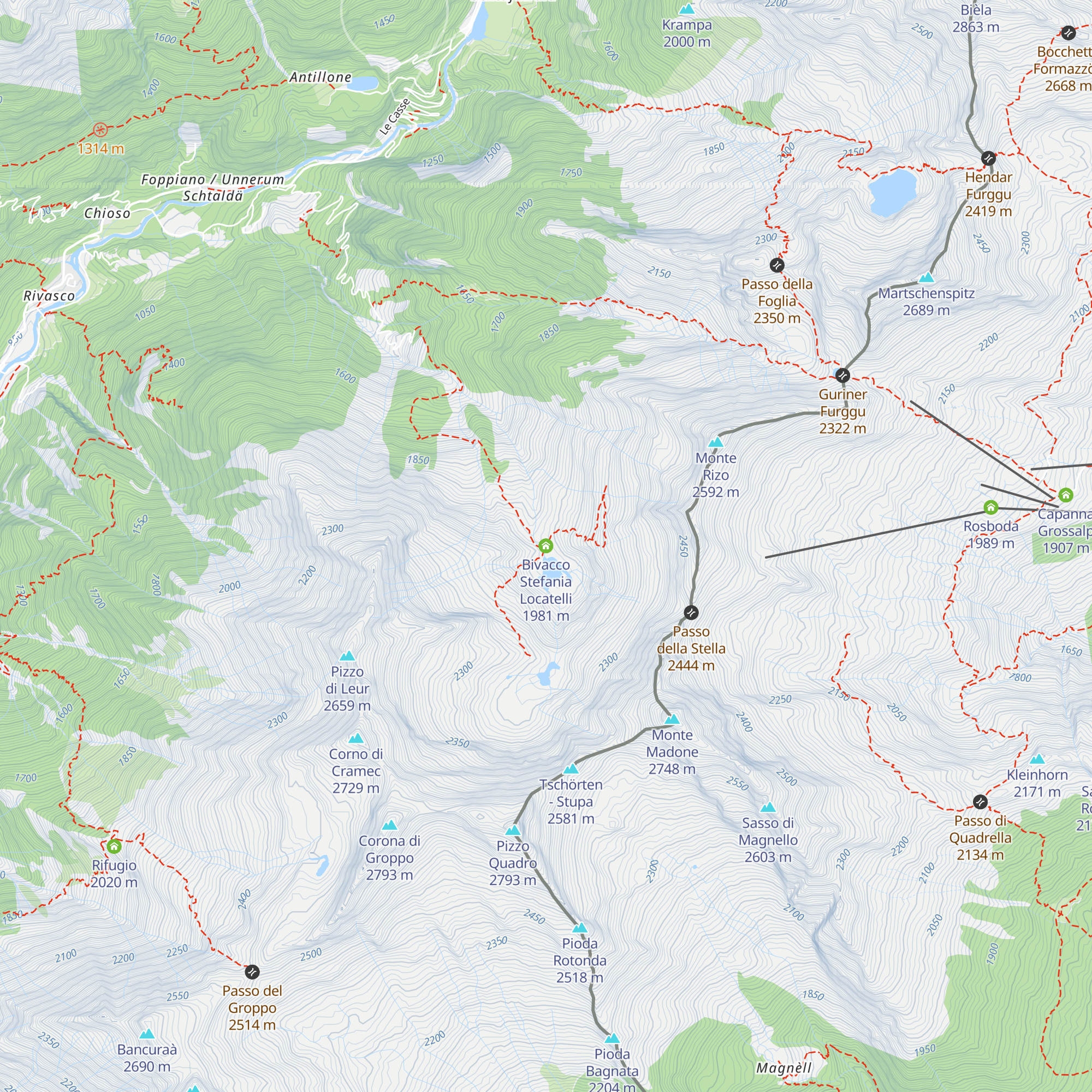 Bivacco Stefania Locatelli map