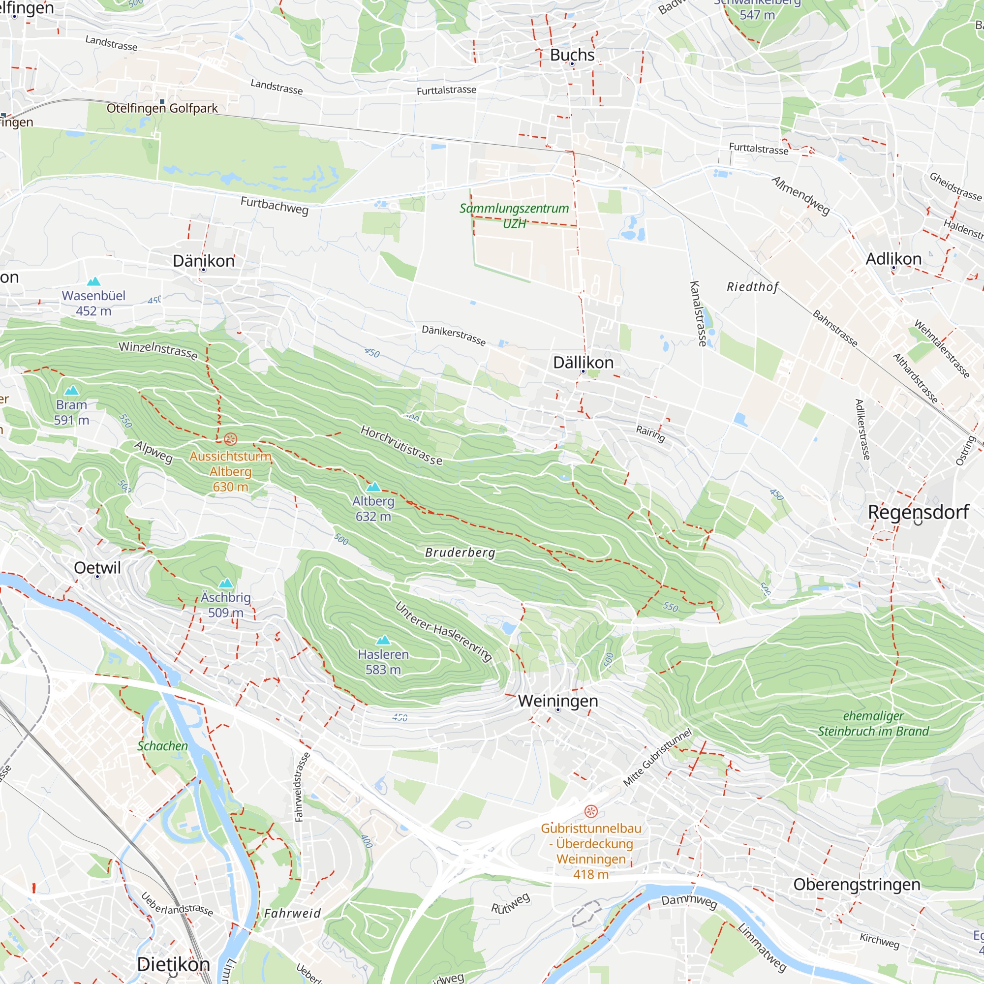 Waldhütte Stockrüti map