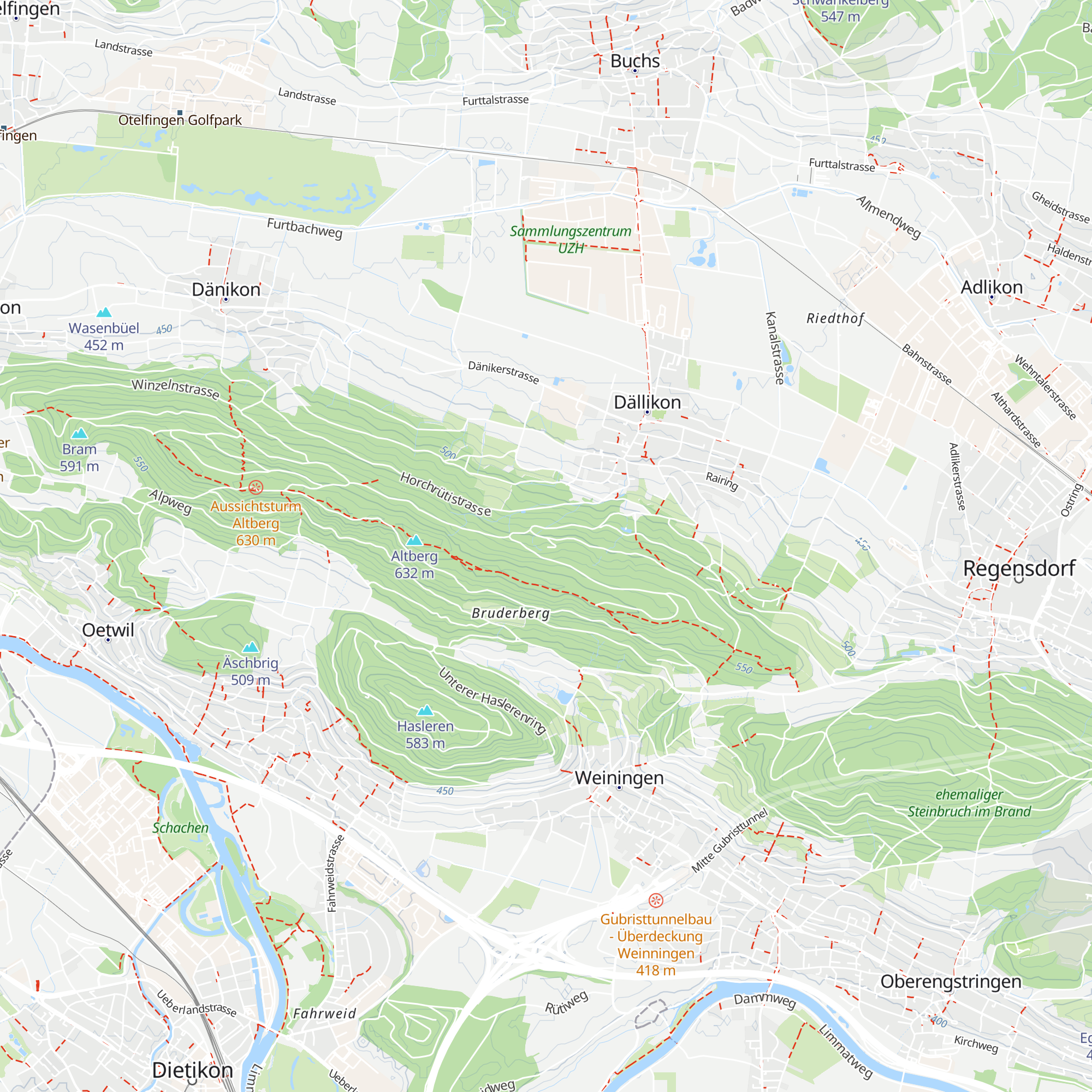 Waldhütte Stockrüti map