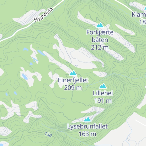 Map of Einerfjellet