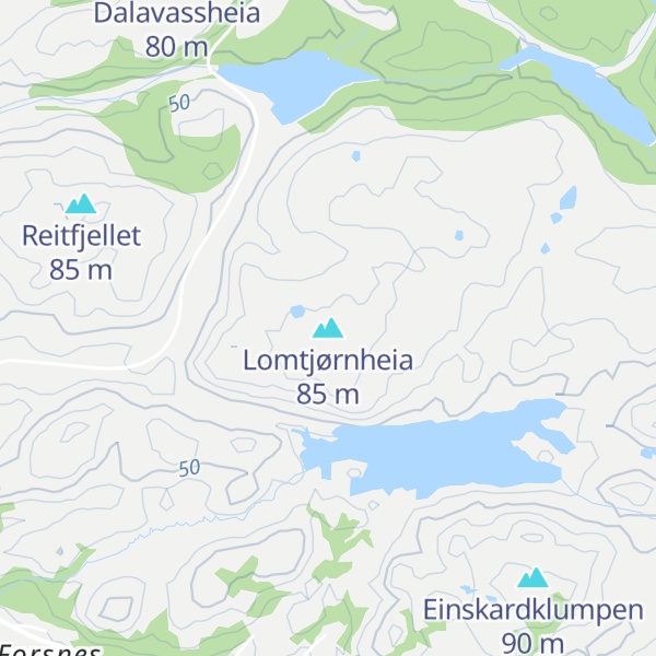 Map of Lomtjørnheia