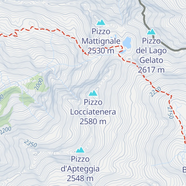 Map of Pizzo Locciatenera