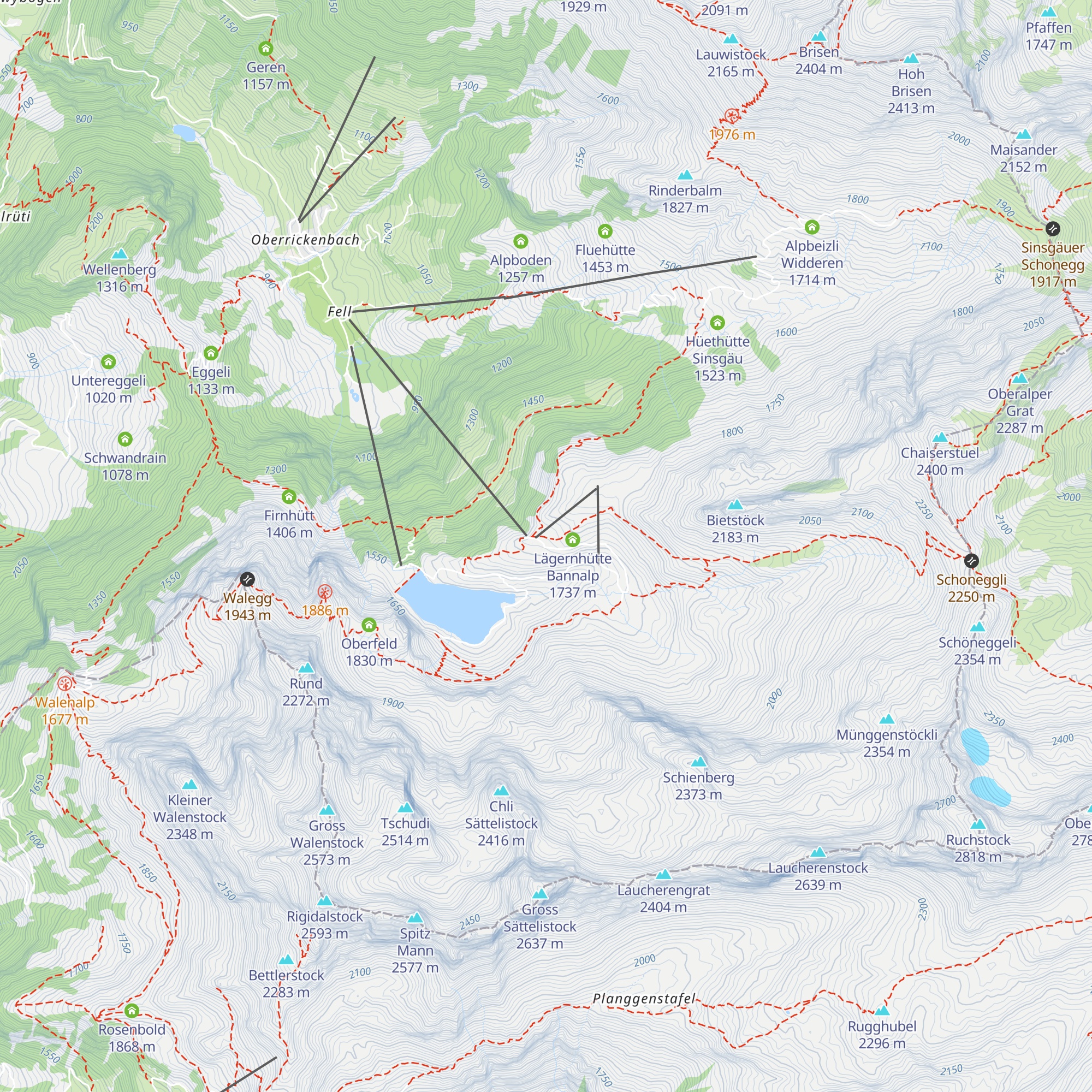 Chrüzhütte map