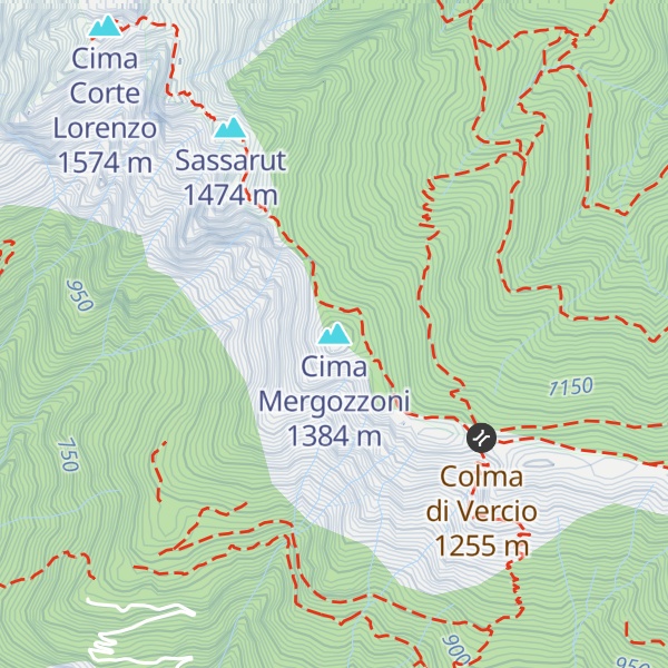 Map of Cima Mergozzoni