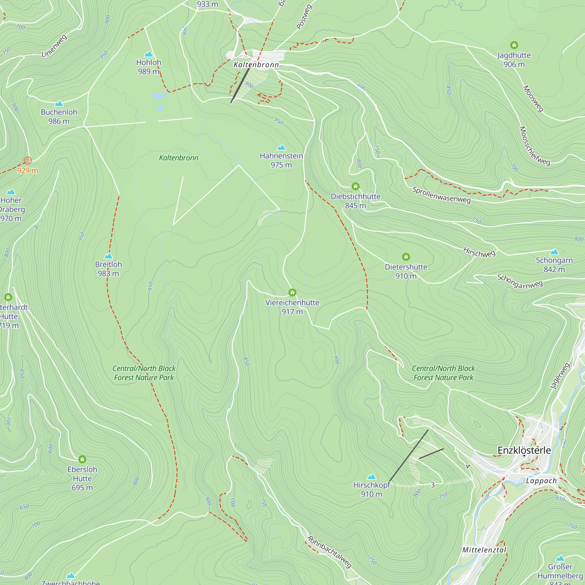 Viereichenhütte map