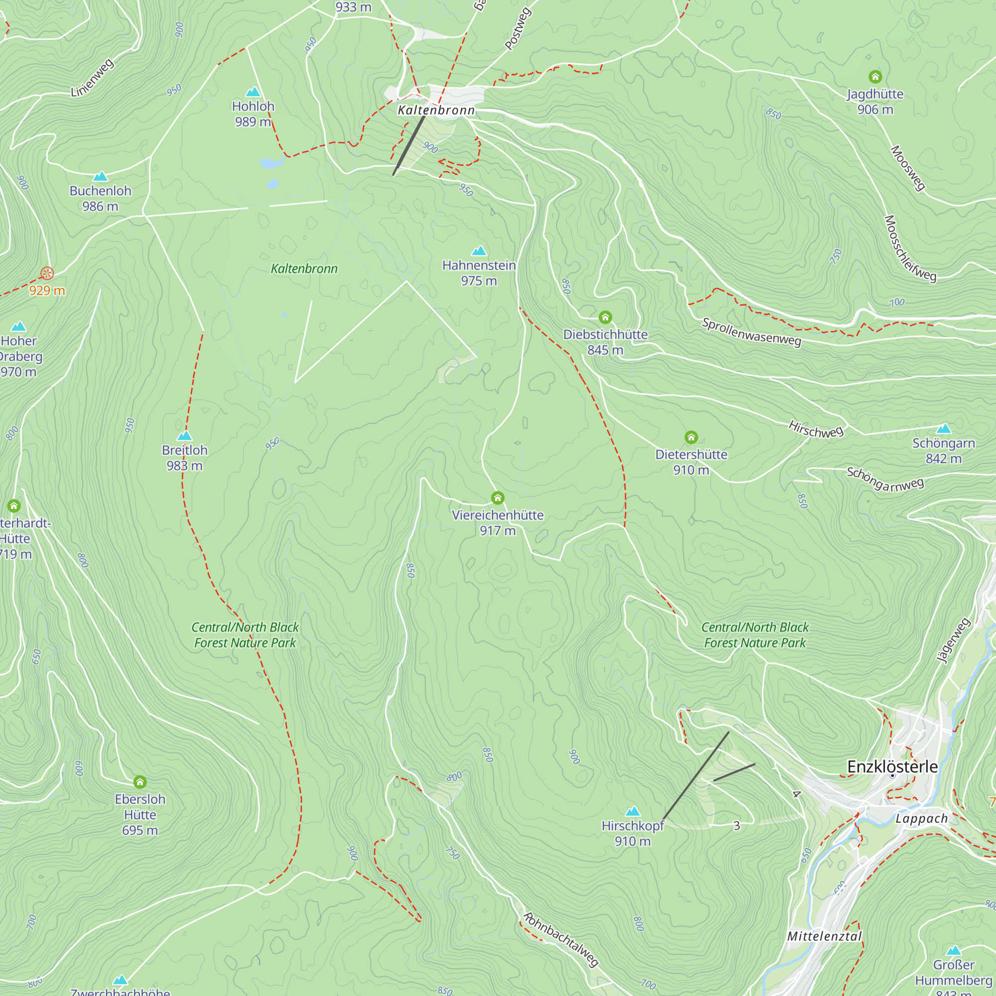 Viereichenhütte map