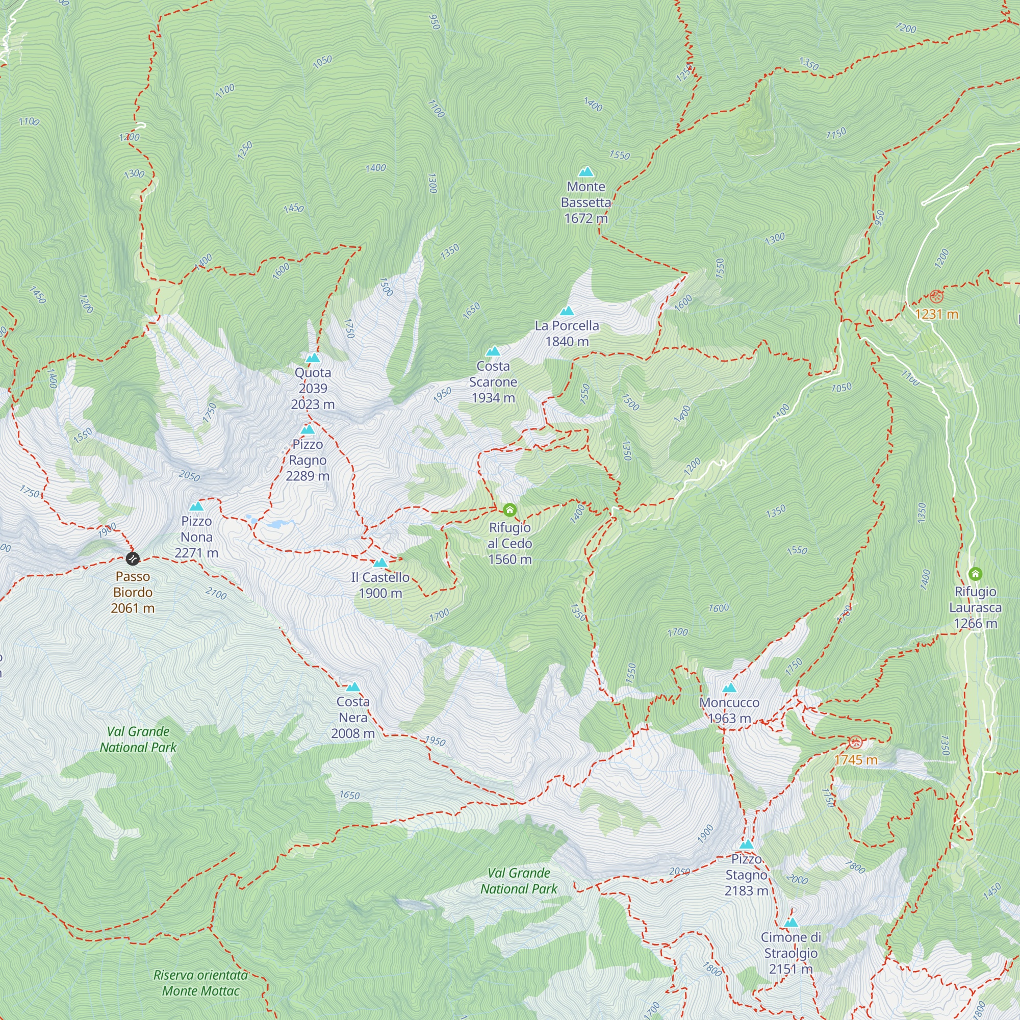 Rifugio al Cedo map