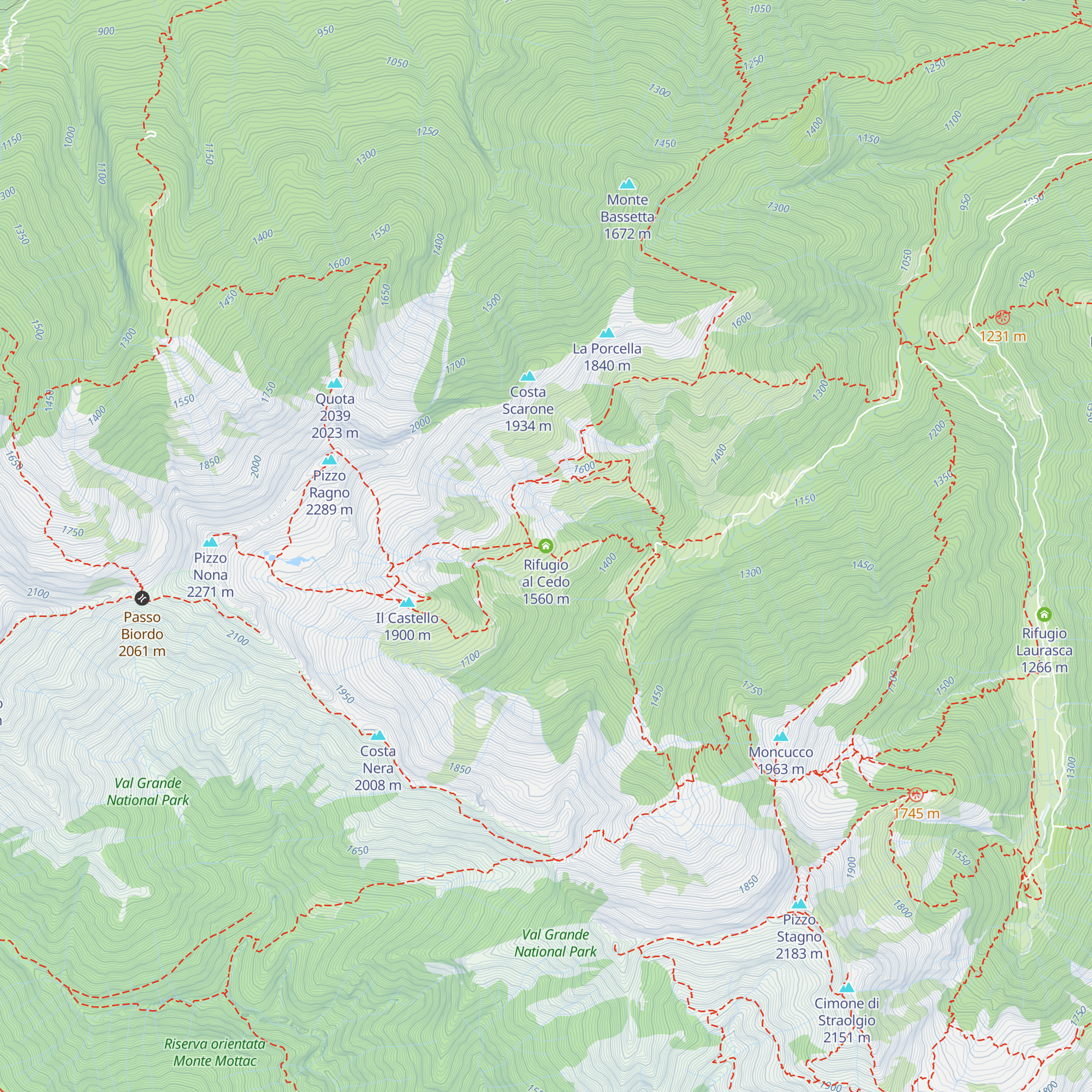 Rifugio al Cedo map
