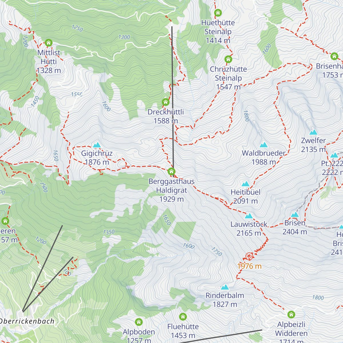Berggasthaus Haldigrat map