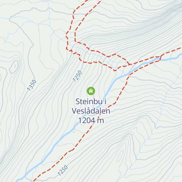 Map of Steinbu i Veslådalen