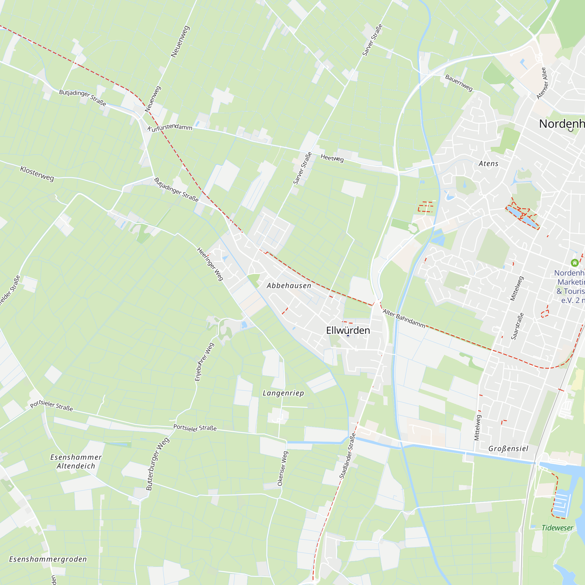Nordenham Tourismus und Marketing im Landhotel Butjadinger Tor map