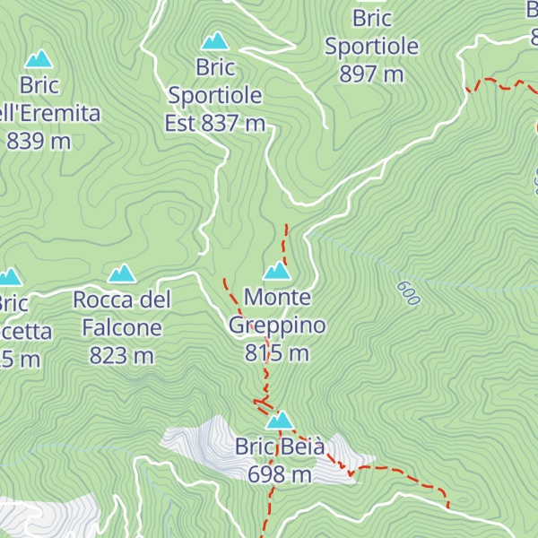 Map of Bric Arpetto