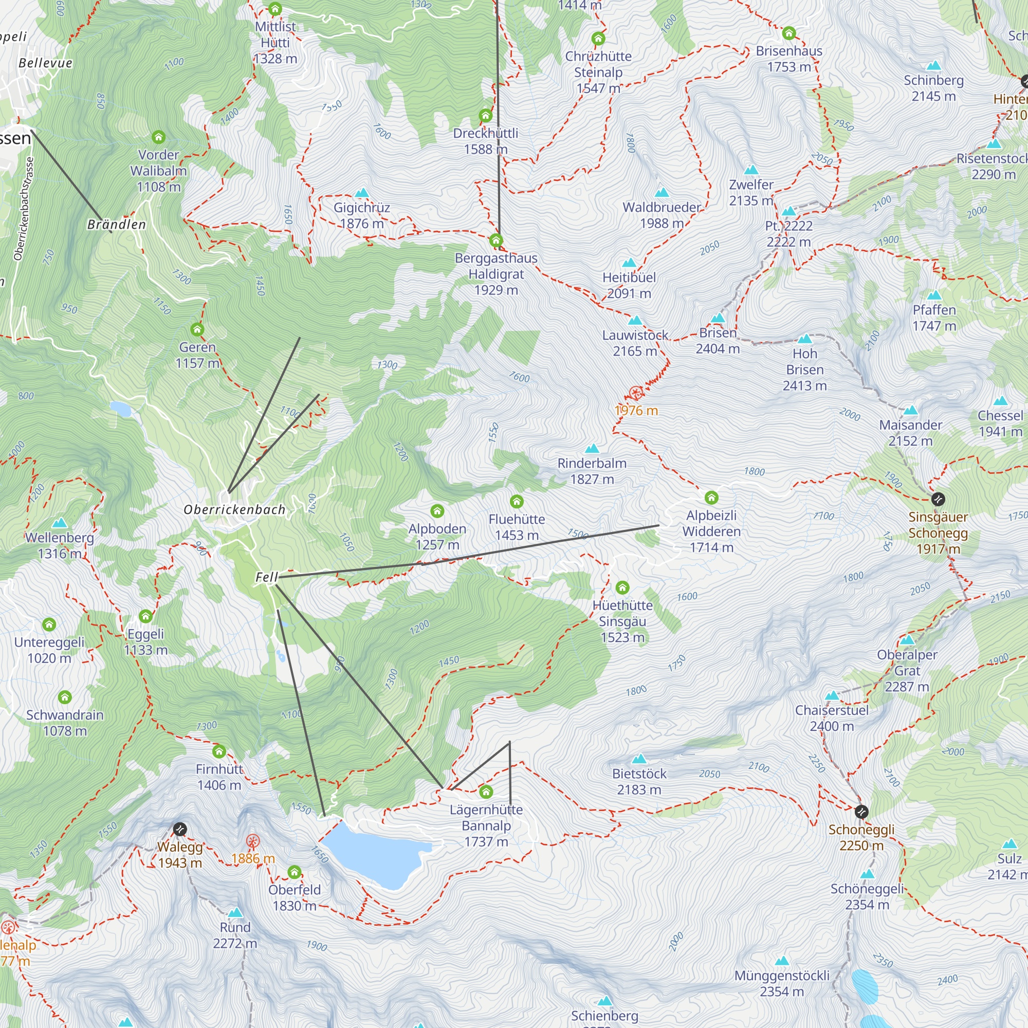 Fluehütte Sinsgäu map