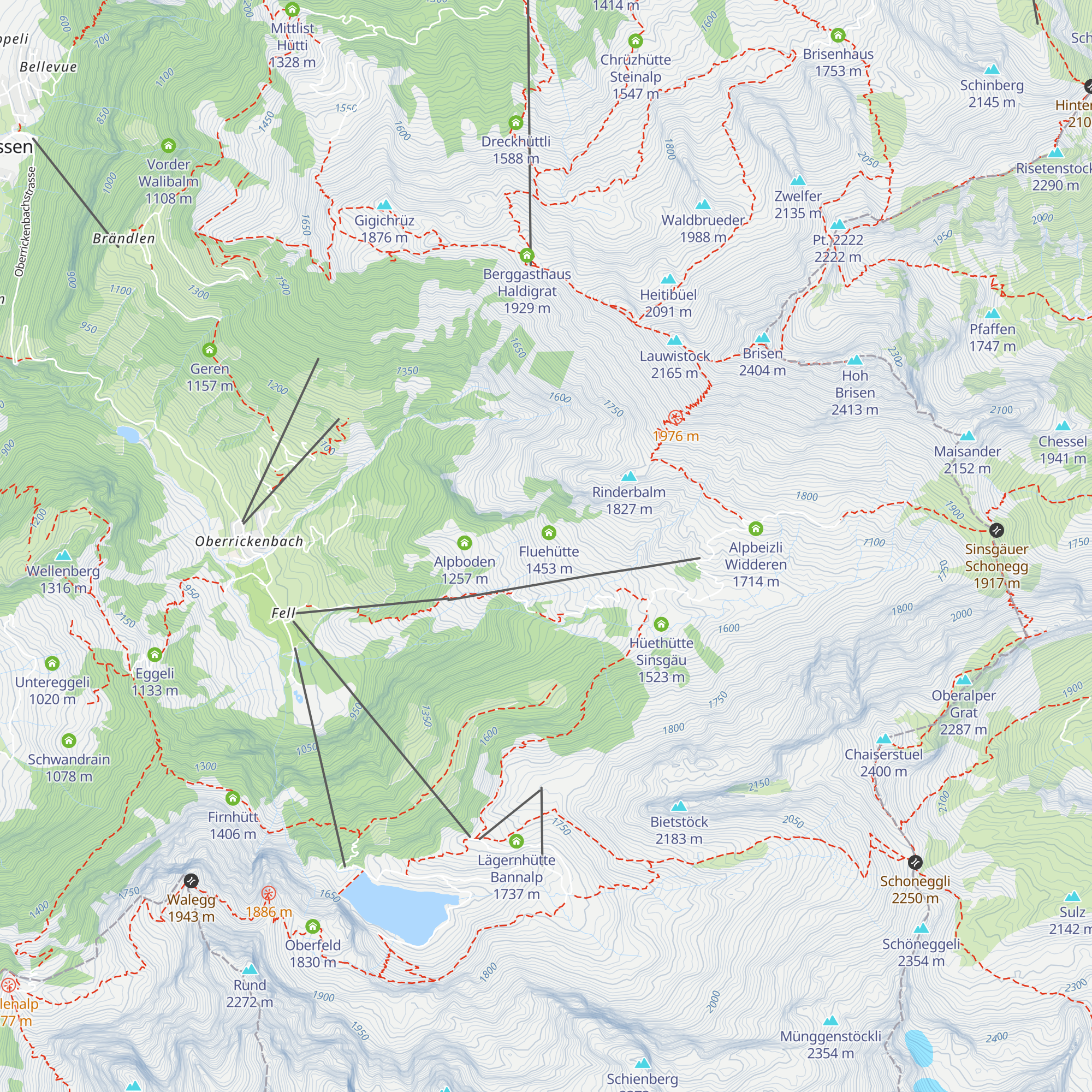Fluehütte Sinsgäu map