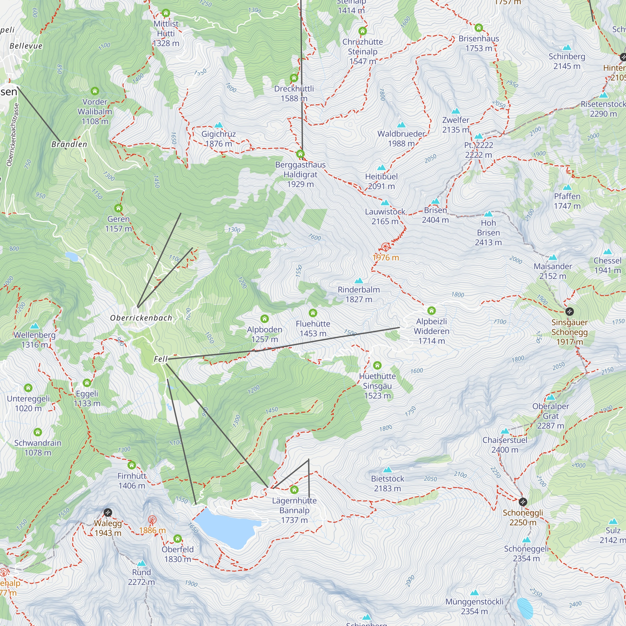Fluehütte map