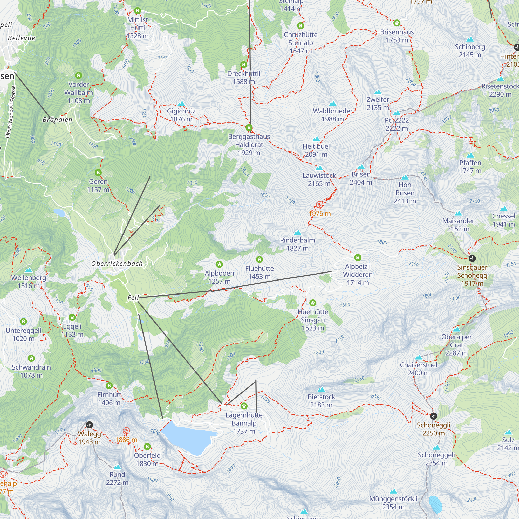 Fluehütte map