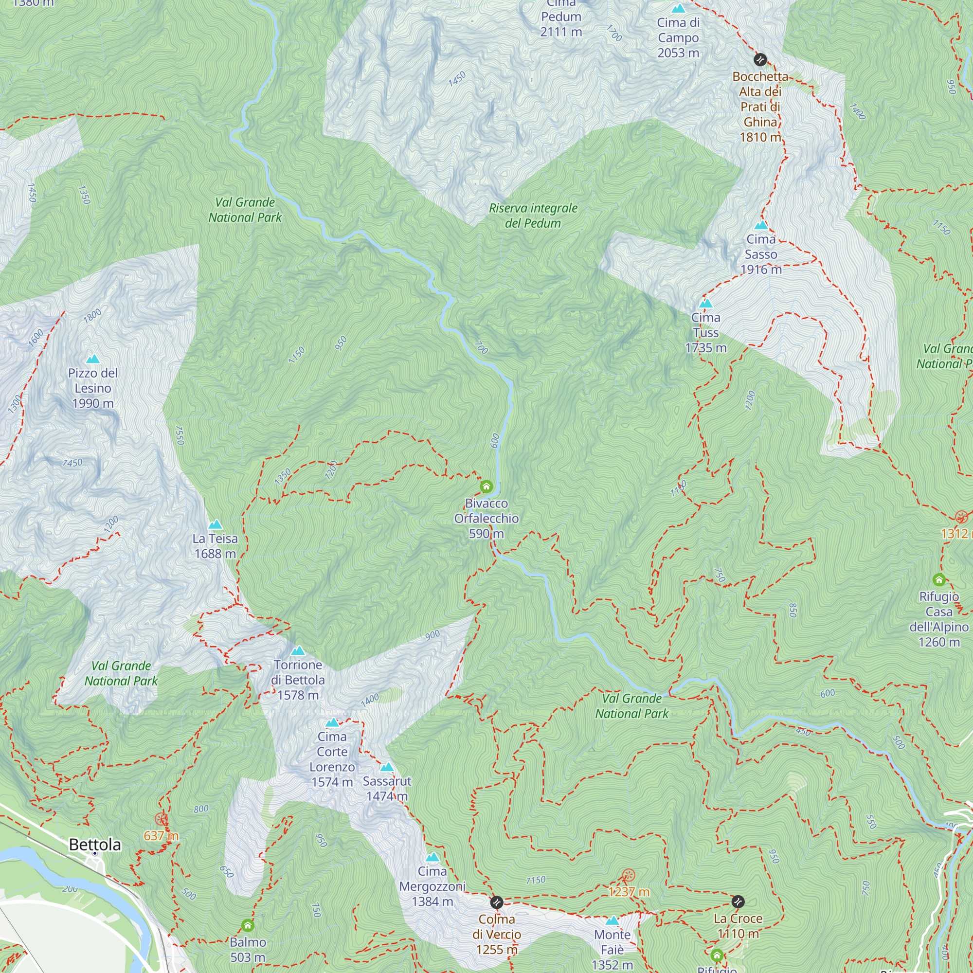 Bivacco Orfalecchio map