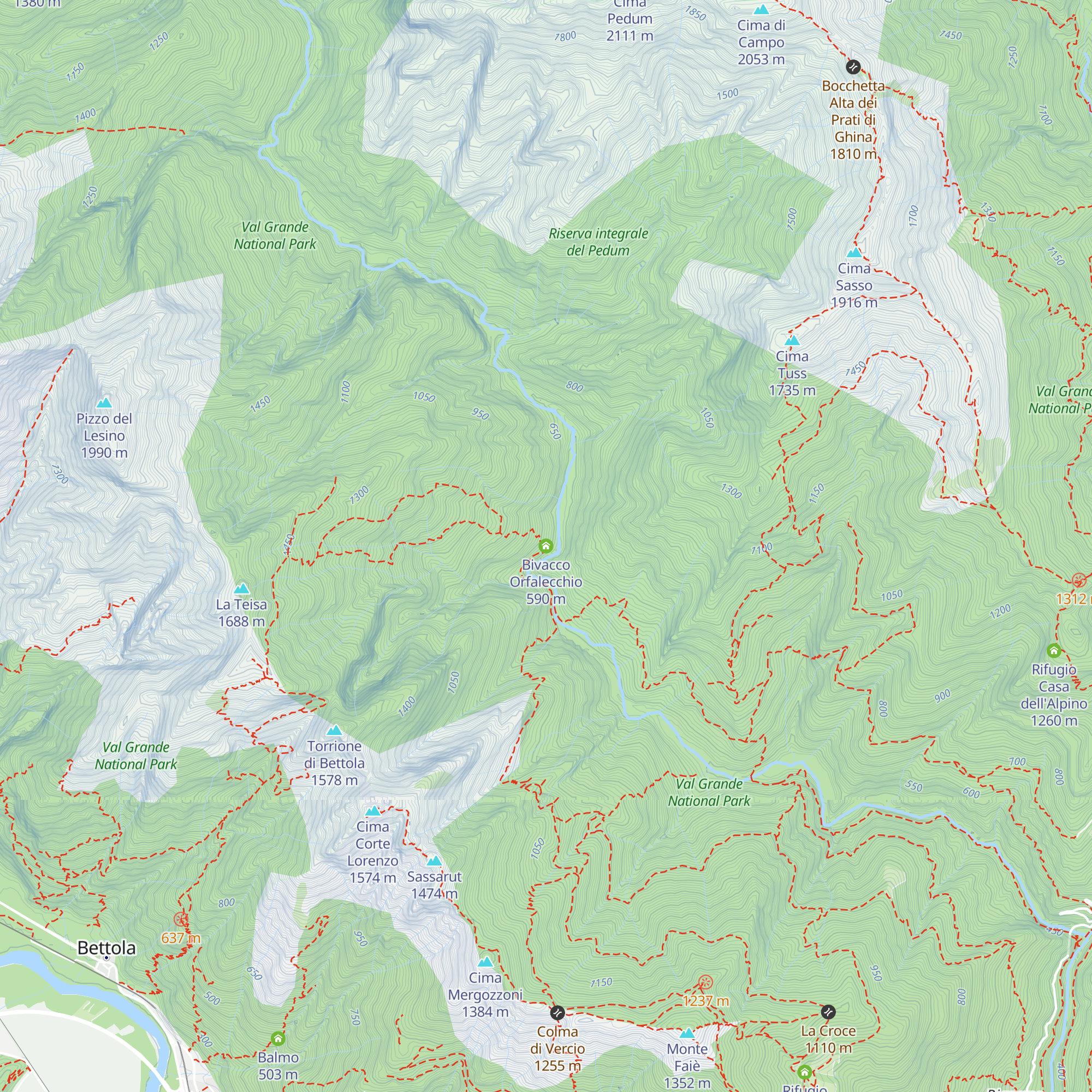 Bivacco Orfalecchio map