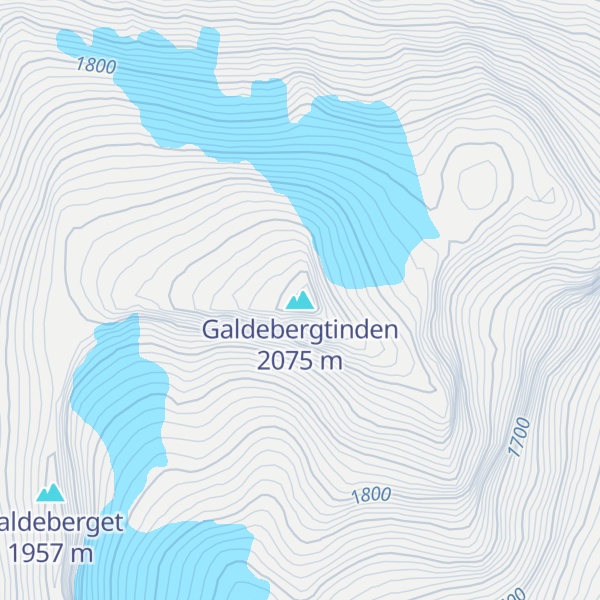 Map of Galdebergtinden