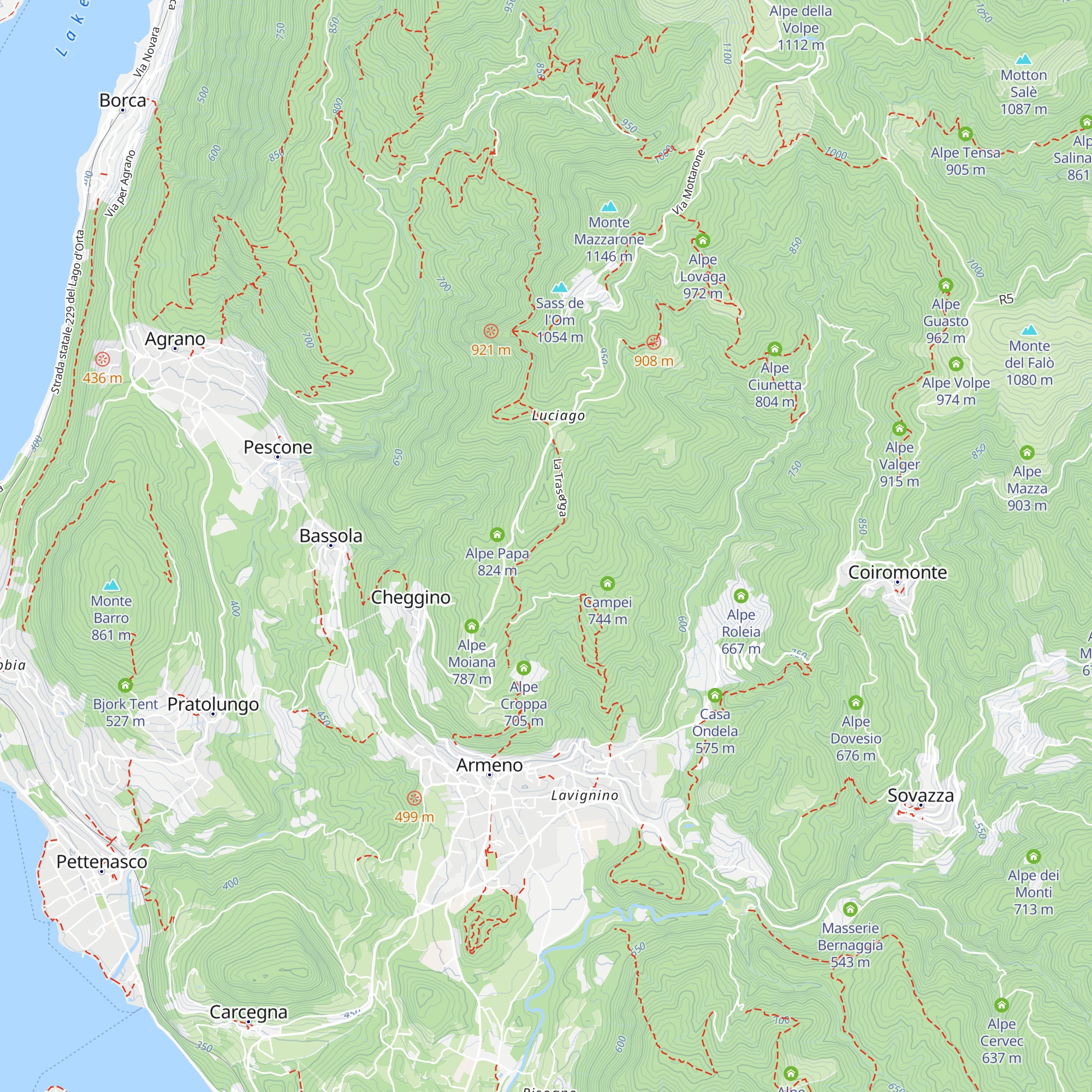 Alpe Bonomi map