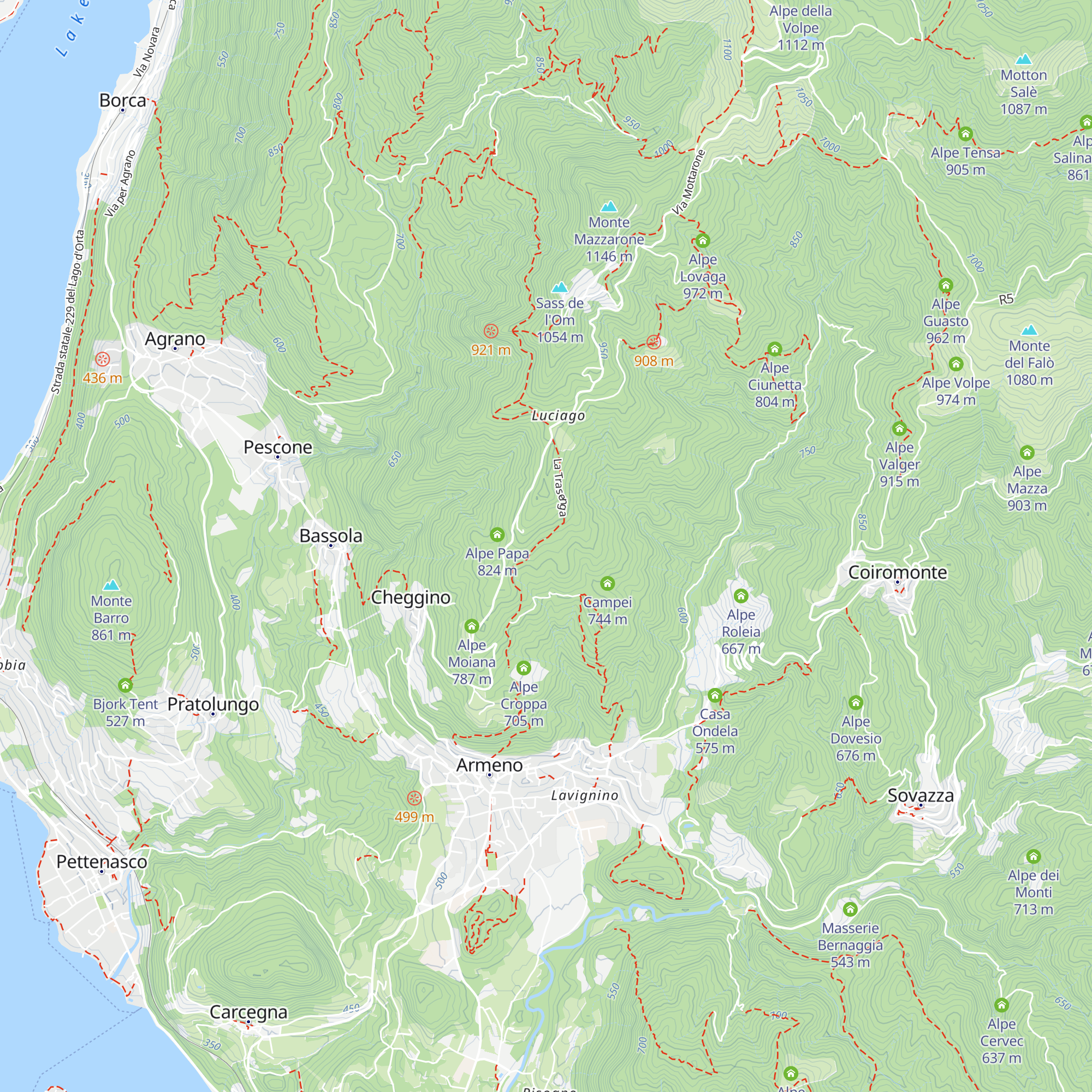 Alpe Bonomi map