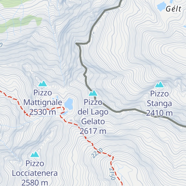 Map of Pizzo del Lago Gelato
