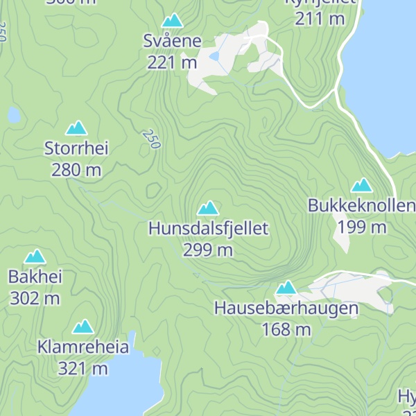 Map of Hunsdalsfjellet