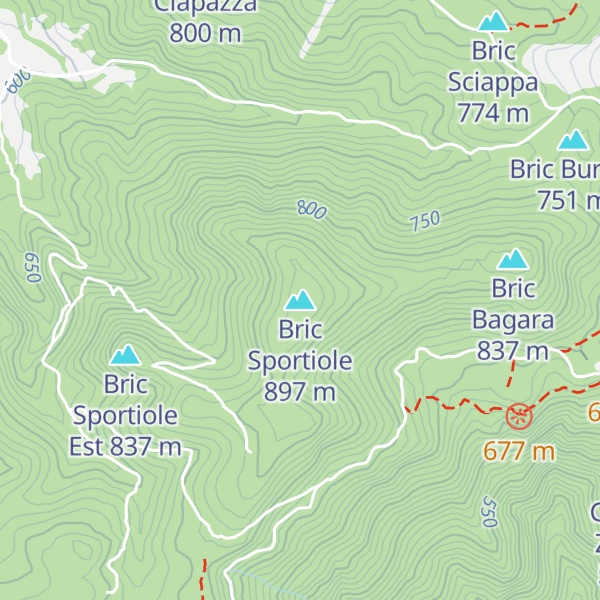 Map of Bric Sportiole