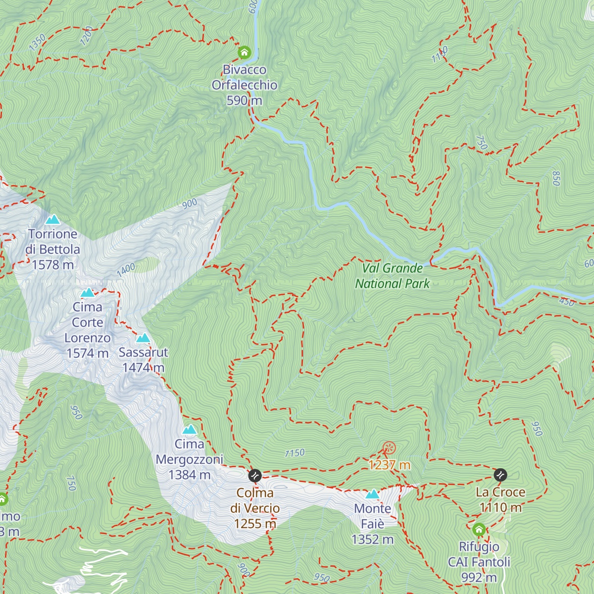 Bivacco Serena map