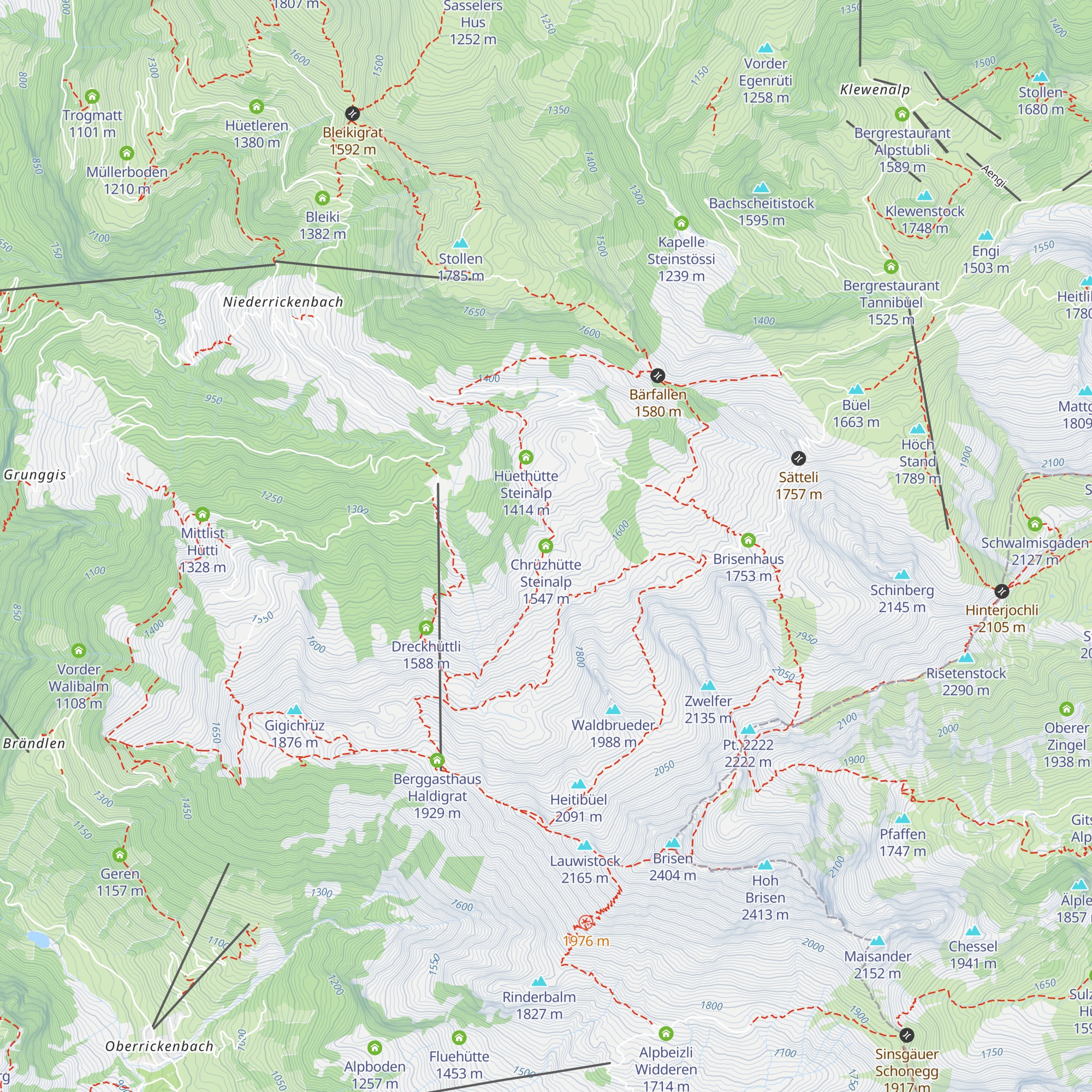 Chrüzhütte Steinalp map