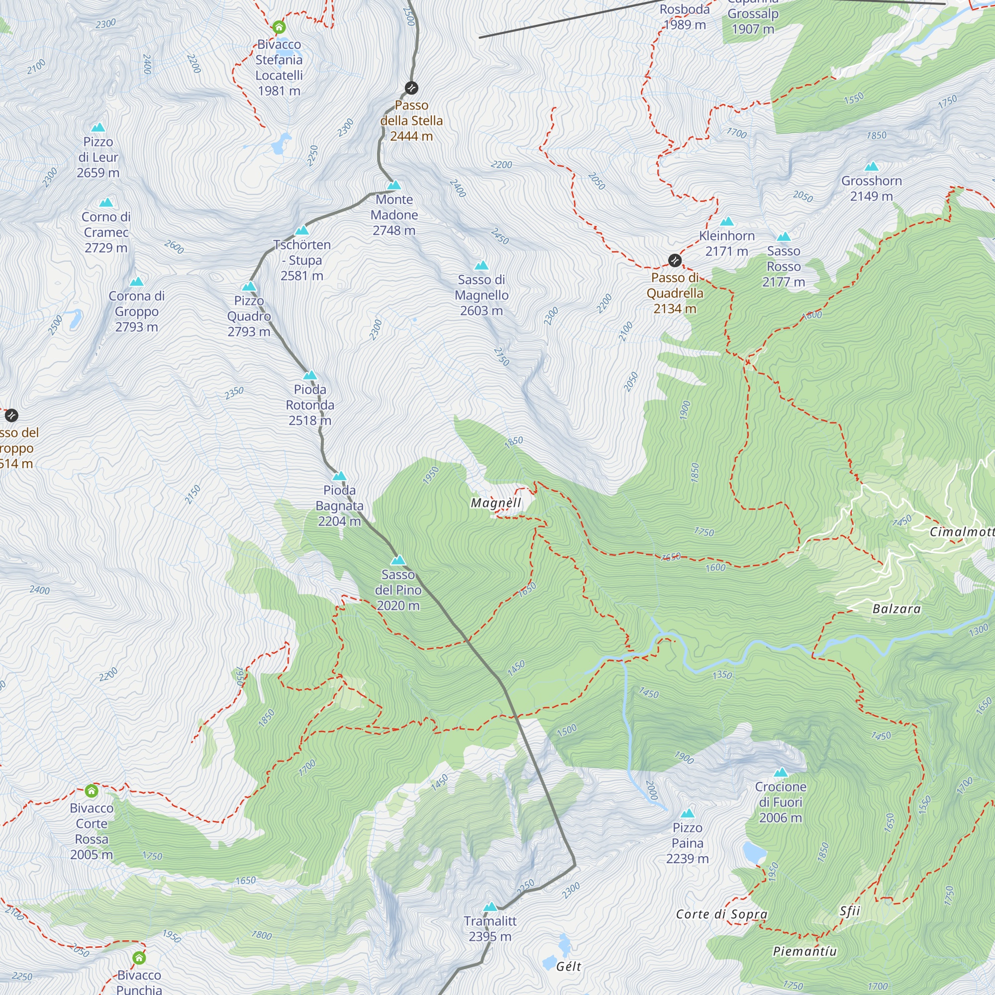 Bivacco A. Magnello map