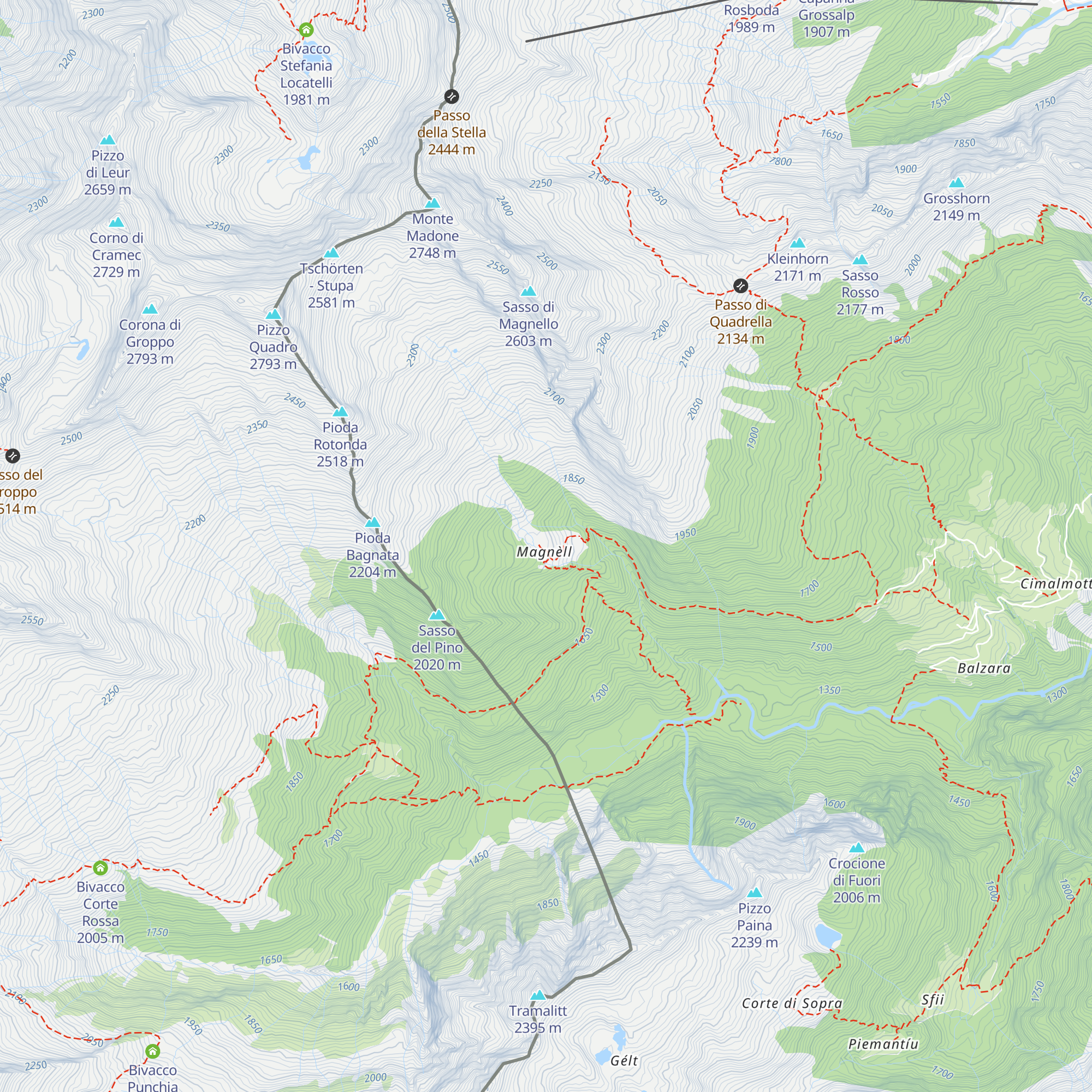 Bivacco A. Magnello map