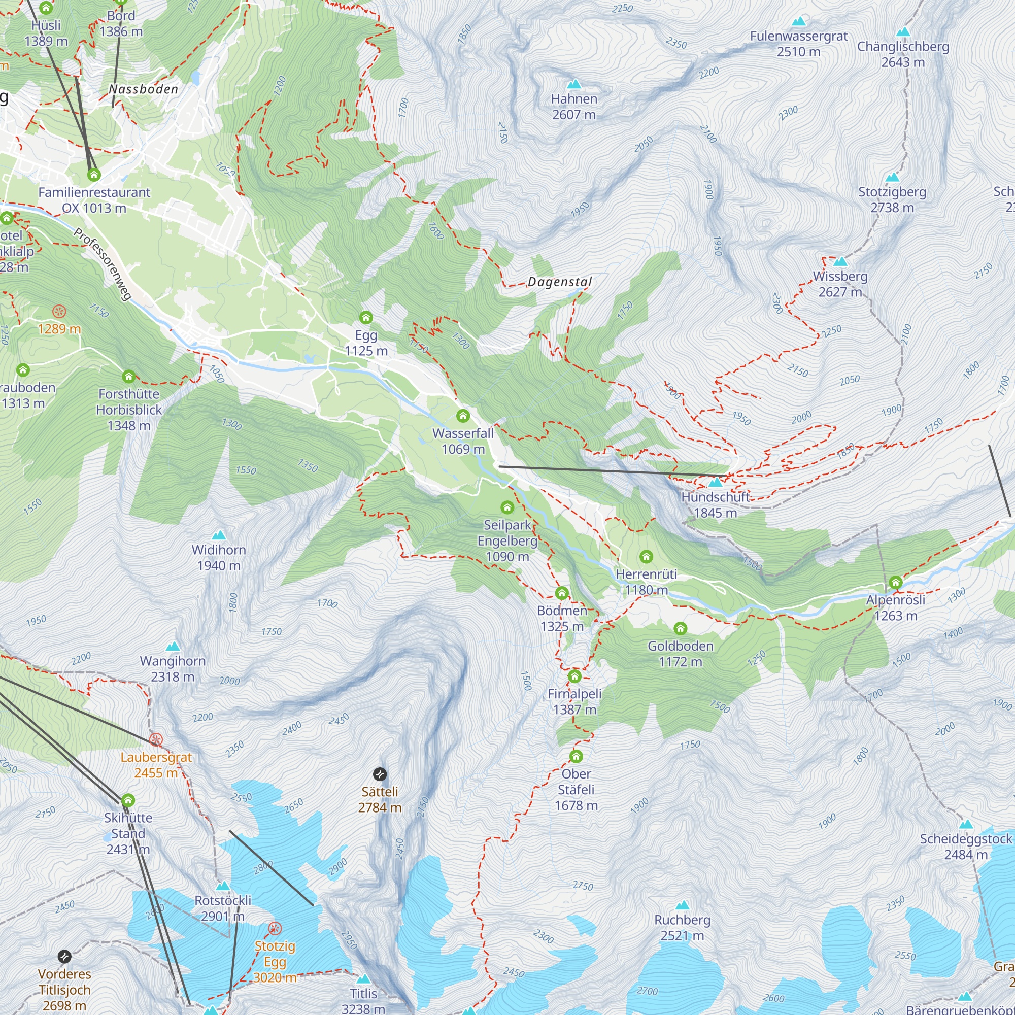 Seilpark Engelberg map